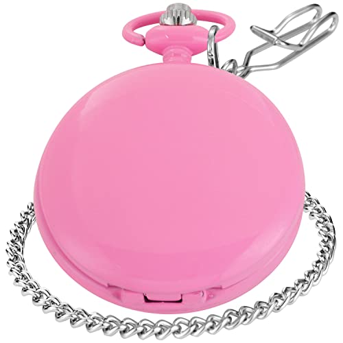Smooth Cover Quartz Pocket Watch, Fashionable Roman Digital White Dial Secondary image