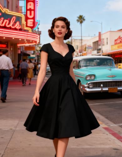 1950s Retro Vintage Elegant Dress with Pockets