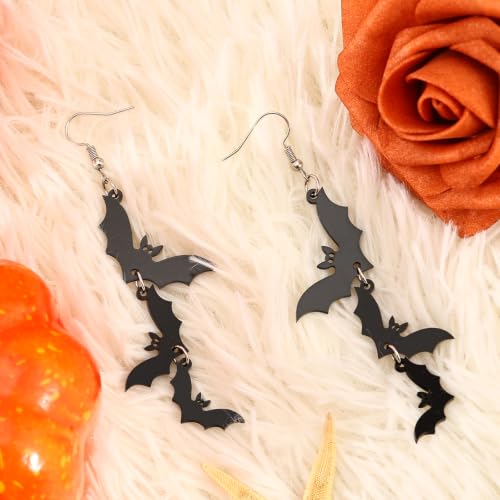 Punk Halloween Earrings Skeleton Skull Dangle Pumpkin Bat Spider Terror Earrings