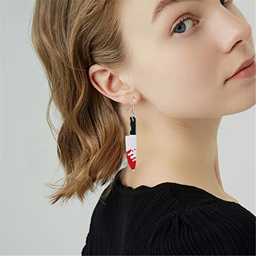 coadipress Punk Fire Element Circle Earrings for Women Flame Acrylic Geometric Round Black Flame Earrings Funny Creative Gothic Vintage Cosplay Halloween Exaggerated Drop Dangle Earrings