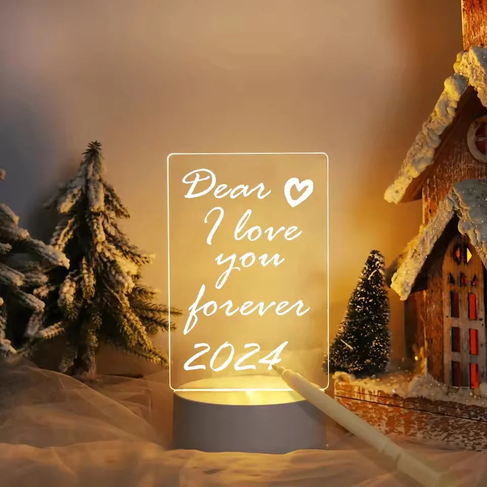 Diy Notepad LED Drawing Board Glowing Acrylic Message Board With Pen Erasable Children's Drawing ...