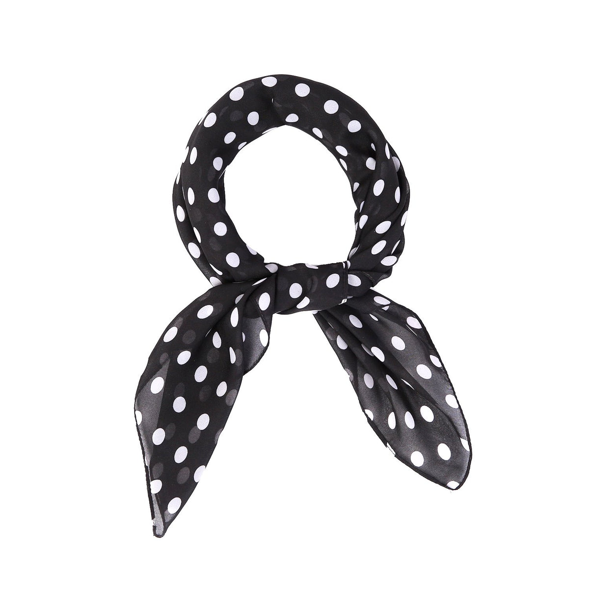 MissShorthair 50s Chiffon Scarf Sheer Square Neck Head Scarf for Women