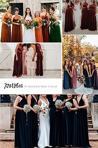 72styles Velvet Multi-Way Wrap Infinity Maxi Dress for Bridesmaids