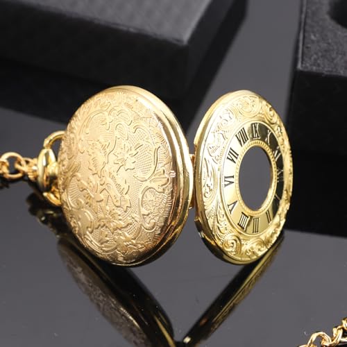 Vintage Pocket Watch Roman Numerals Scale Steampunk Hollowed Out Quart