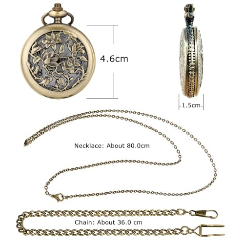 Vintage Skeleton Quartz Pocket Watch