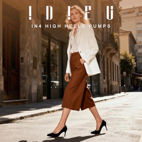 IDIFU Women's Stiletto High Heels Sexy Closed Pointed Toe Pumps