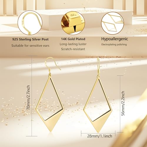 Silver Dangle Earrings for Women Gold Drop Earrings Hypoallergenic