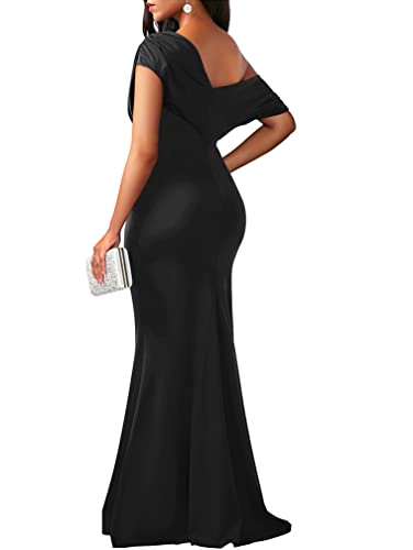 YMDUCH Women's Sleeveless Off Shoulder Long Formal Party Dress