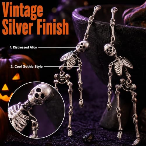 Halloween Skeleton Skull Earrings Jewelry for Women,Punk Party Accessories