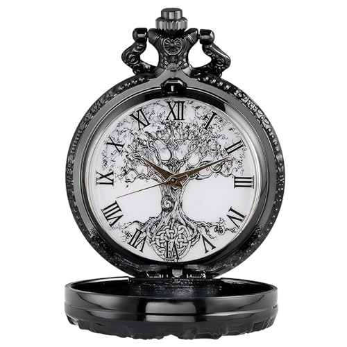 Pocket Watch — Hollow Tree Roman Numerals Antique Quartz Fob