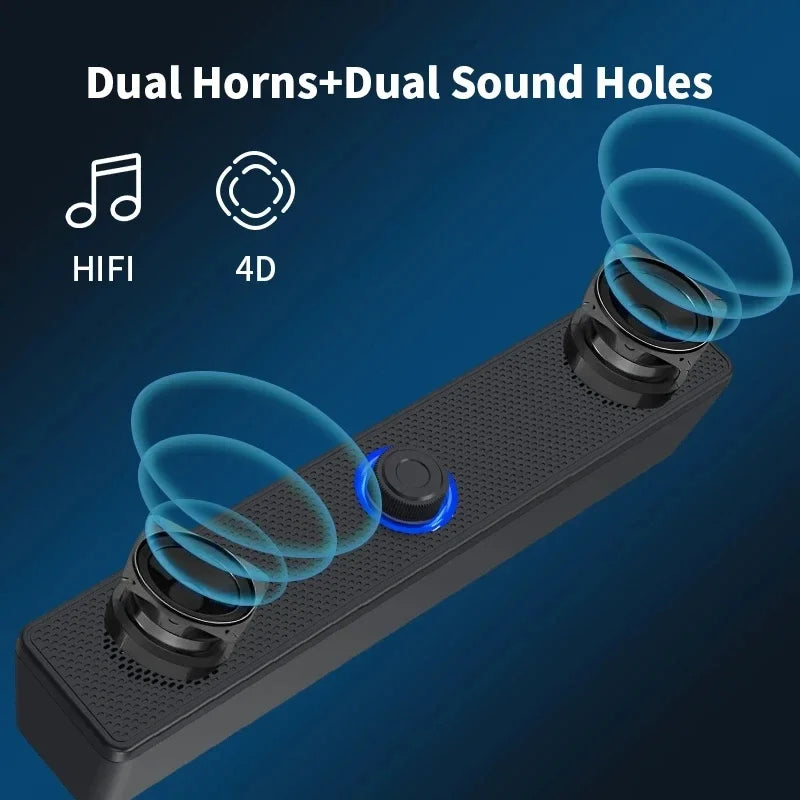 Portable Bluetooth Soundbar for PC, TV & Desktop