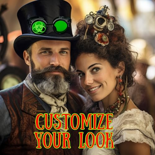 Green Lens Mad Scientist Steampunk Cosplay Goggles