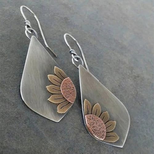 Antiqued Spiral Hollow-Out Boho Hoop Earrings