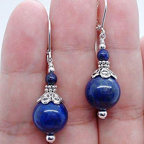 Double Lapis Lazuli Drop Bead Earrings