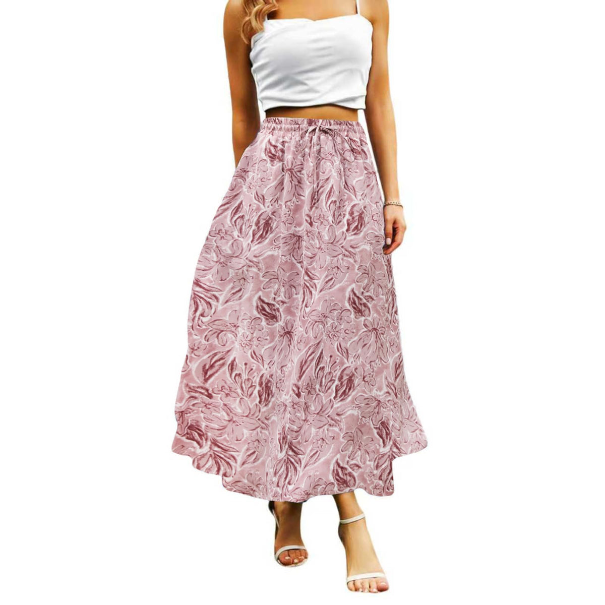 Maxi Skirts for Women with Pockets Long Midi Length