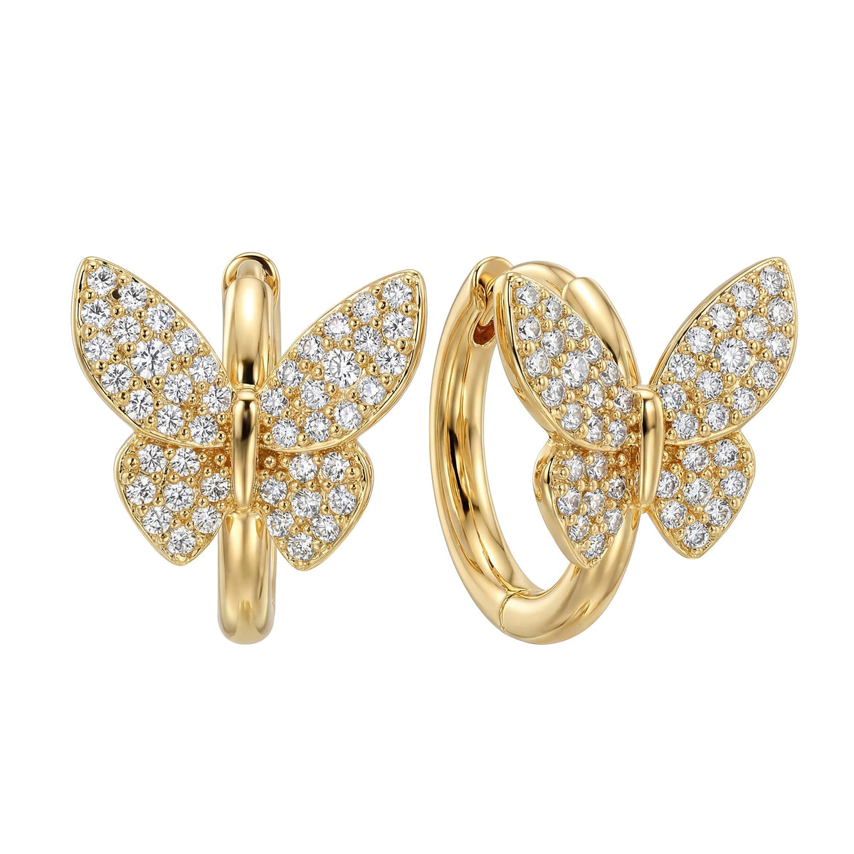 Cubic Zirconia Huggie Earrings 14k Gold Plated Tiny Earrings Small Huggie Hoop Earrings Simple Lightweight Hoops Gift for Women