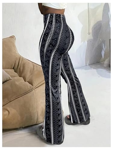 Milumia Women's Boho Yoga Leggings High Waisted Hippie Flared Pants