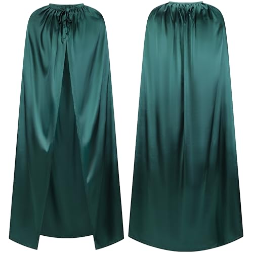 Unisex Full Length Cape Cloak, Halloween Witch Vampire Wizard Knight Robe Cosplay Costume for Women Men