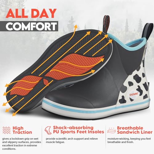 Women's Deck Boots Waterproof Ankle Rain
