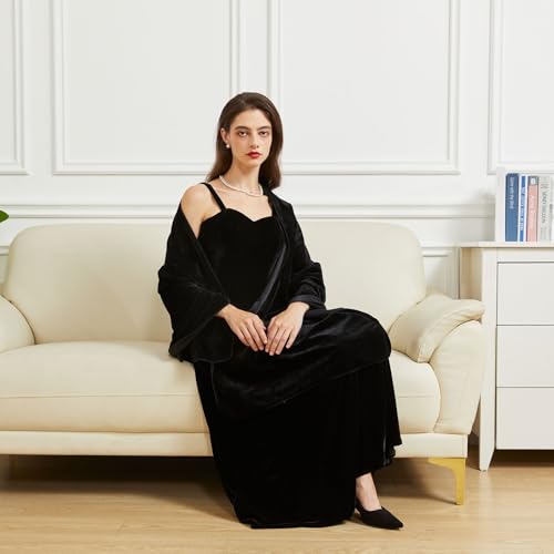 BRYCTSISEN Women Velvet Shawl and Wrap Scarf for Wedding Evening Bridesmaid