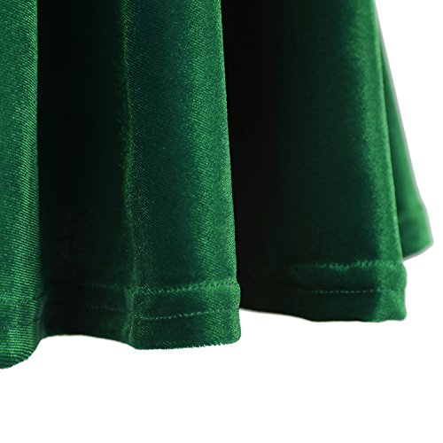Urban CoCo Women's Crushed Velvet Mini Skater Skirt Pleated Stretchy A-Line