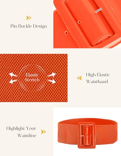 Women's Stretchy Belt 1950s 3 Inch Wide Elastic Belts Secondary image