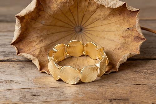 Chunky Gold Bangles Bracelet for Women Hammered Vintage Statement Bracelet Dainty Gold Jewelry Gift