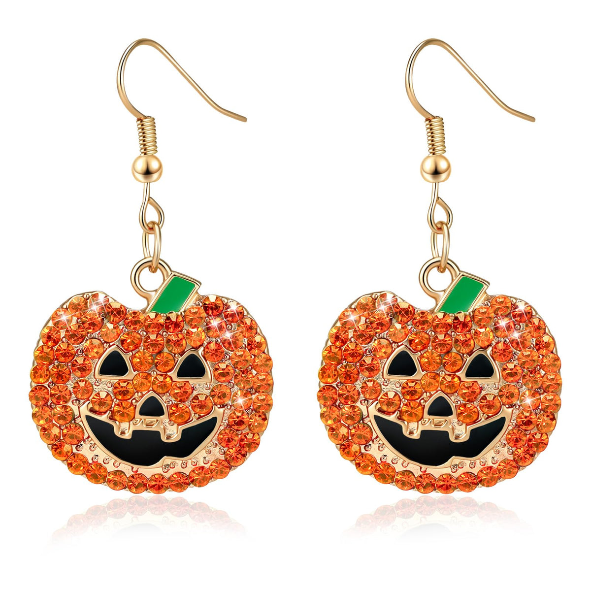 Halloween Earrings for Women Sparkly Rhinestone Pumpkin Dangle Earrings Jewelry Accessories for Halloween Costume Party