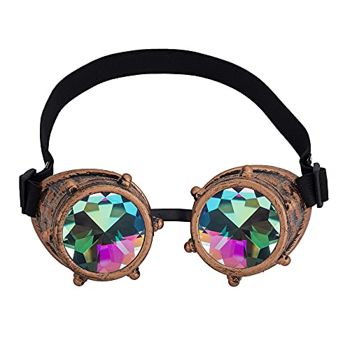 Spiked Kaleidoscope Rainbow Crystal Rave Goggles
