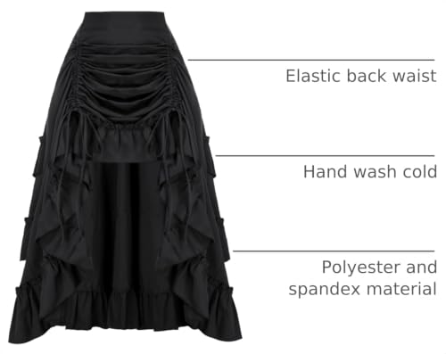 Scarlet Darkness Women Renaissance Pirate Skirt High-Low Whimsical Clothes
