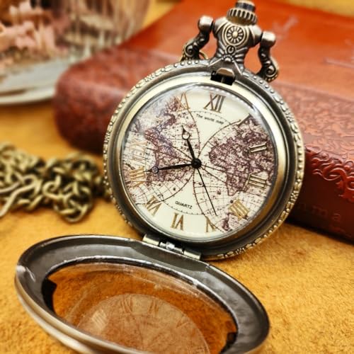 Tea Colored Glass Double Earth Pocket Watch Secondary image