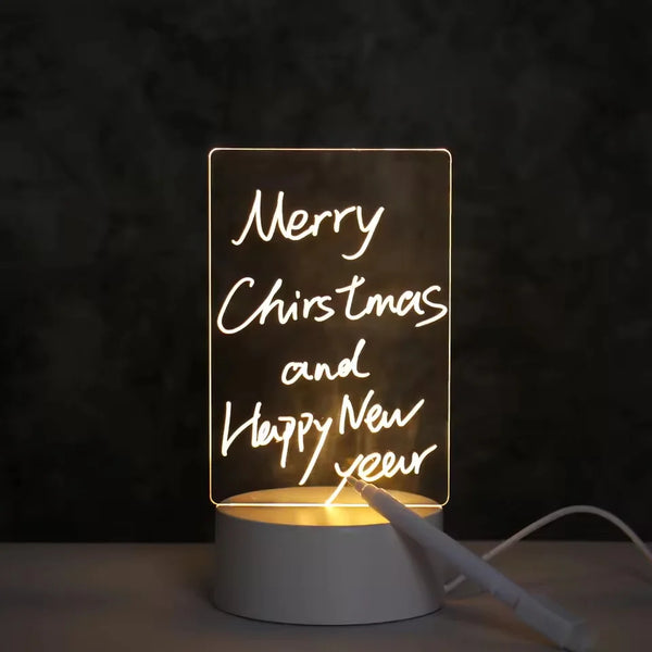 Diy Notepad LED Drawing Board Glowing Acrylic Message Board With Pen Erasable Children's Drawing ...