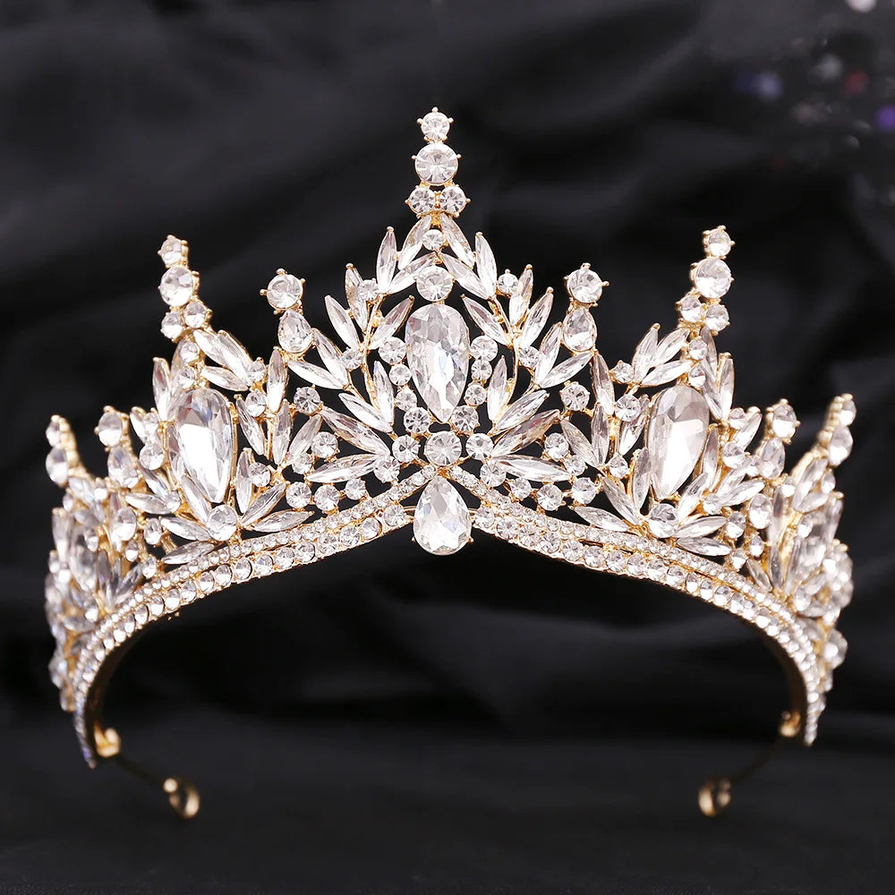 Baroque Crystal Water Drop Tiara Crown