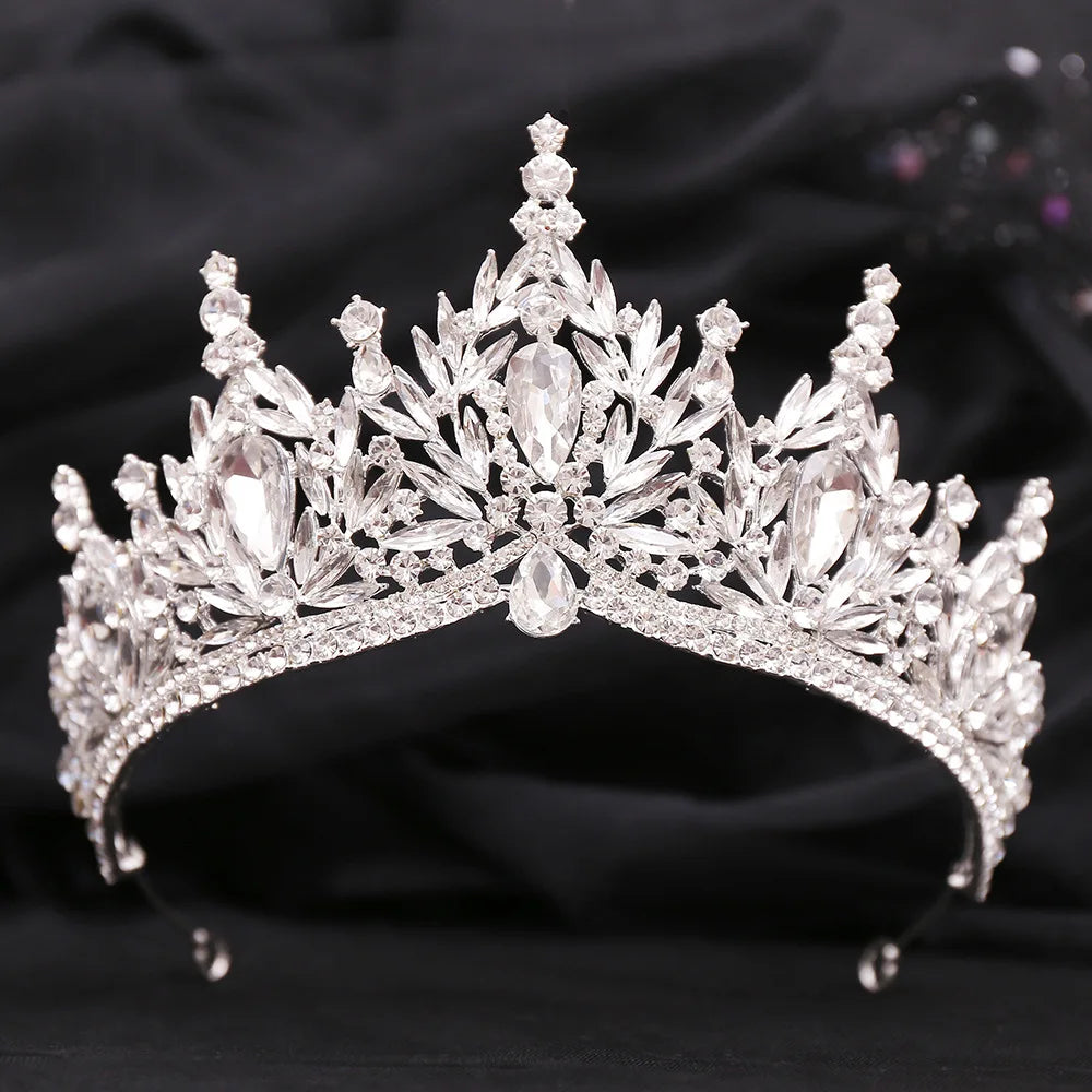 Baroque Crystal Water Drop Tiara Crown Secondary image
