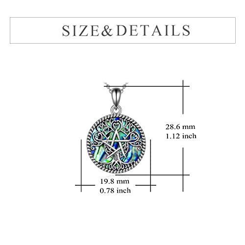 Sterling Silver Pentagram Necklace Triple Moon