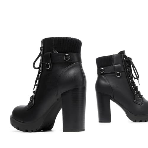 DREAM PAIRS Women's Lace up Combat Ankle Booties Shoes