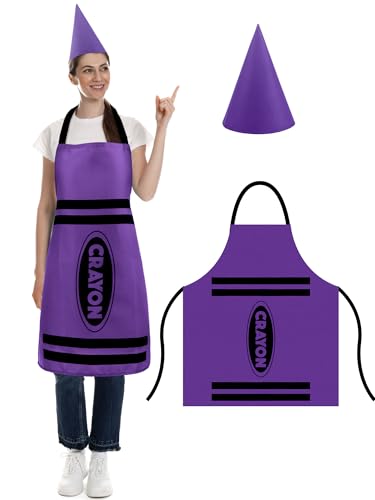 Teenyyou Crayon Costume with Apron and Cone Hat Adult