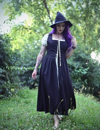 Scarlet Darkness Renaissance Costume Women Halloween Medieval Pirate Dress