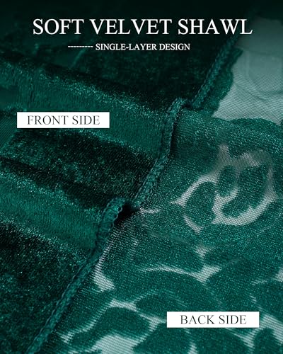 Glitopper Velvet Shawl and Wrap for Evening Dresses Formal Shawl