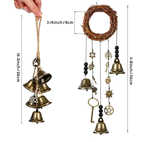 Jetec 2 Pcs Witch Bells for Door Witchy Decor Witchcraft Supply, Novel