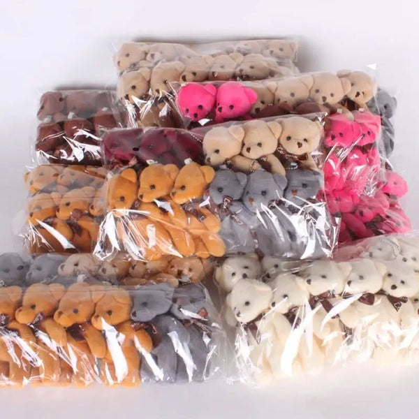 Mini Teddy Bear Keychains - Set of 12 Adorable Plush Bears