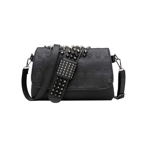 Punk Skull Rivet PU Leather Crossbody Shoulder Bag