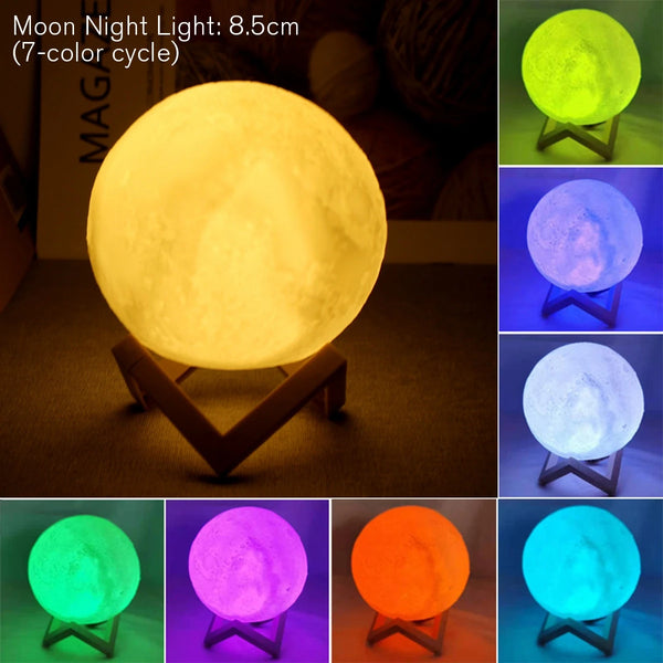 8cm Moon Lamp LED Night LED Light Kids Gift Moon Lamp