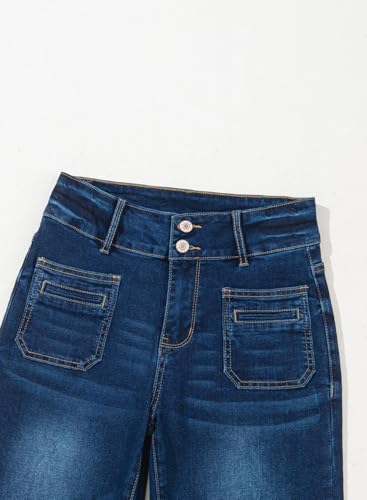Sidefeel Women's Wide Leg Jeans High Waisted Tummy Control Stretchy