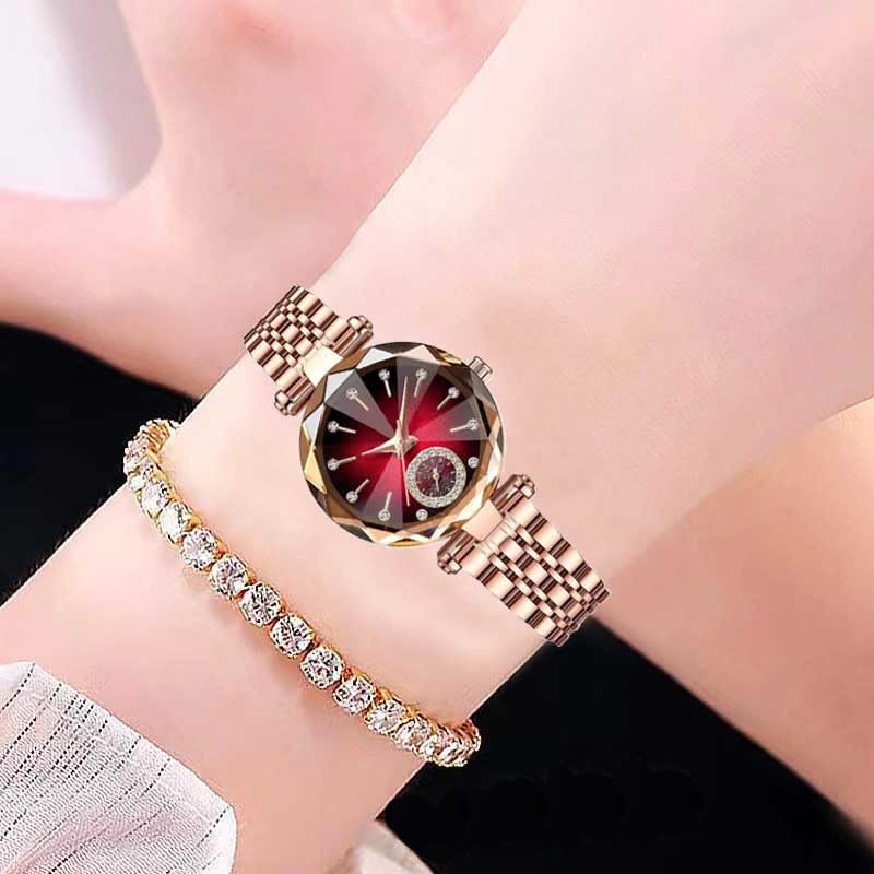 Women Watches with Bracelet Rose Gold for Lady Elegant Stainless Steel