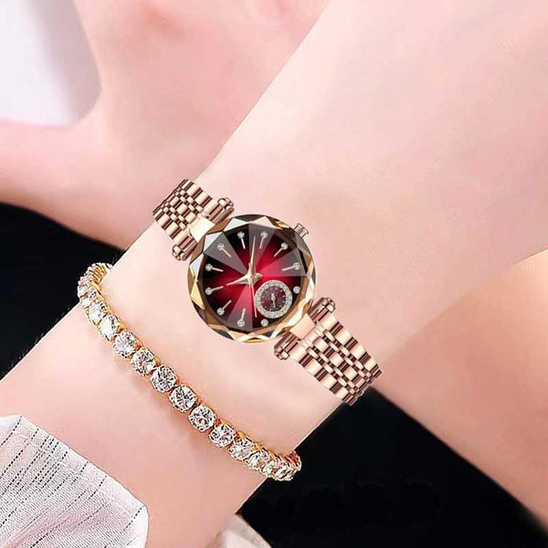 Women Watches with Bracelet Rose Gold for Lady Elegant Stainless Steel