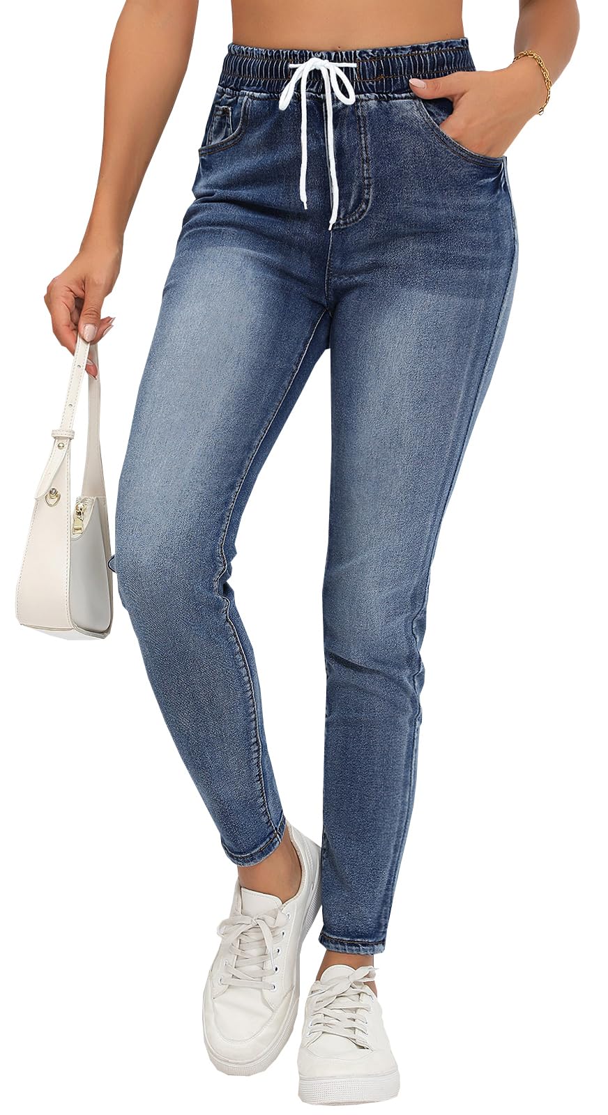 Women’s Curvy High Rise Skinny Jeans Comfy Stretch Classic Jeans Pants