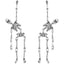 Gothic Skeleton Earrings for Women, Articulated Silver Skull Dangle Jewelry
