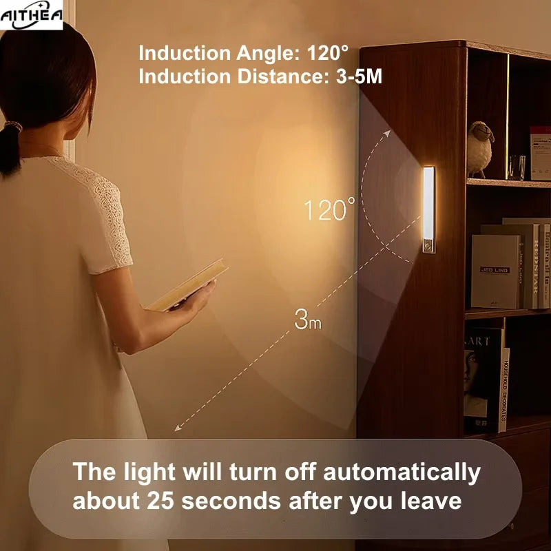 Aithea PIR Motion Sensor LED Cabinet LED Light Wireless Portable Detector Lamp for Hallway