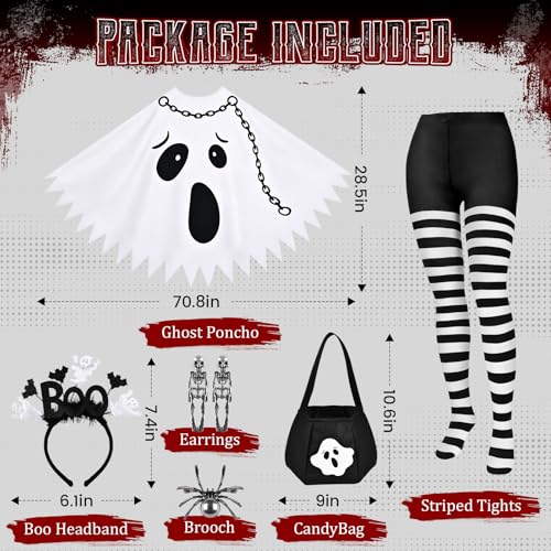 6 PCS Halloween Costume Set for Women Adult, Perfect for Halloween
